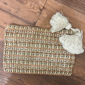 MADEWELL raffia zip pouch